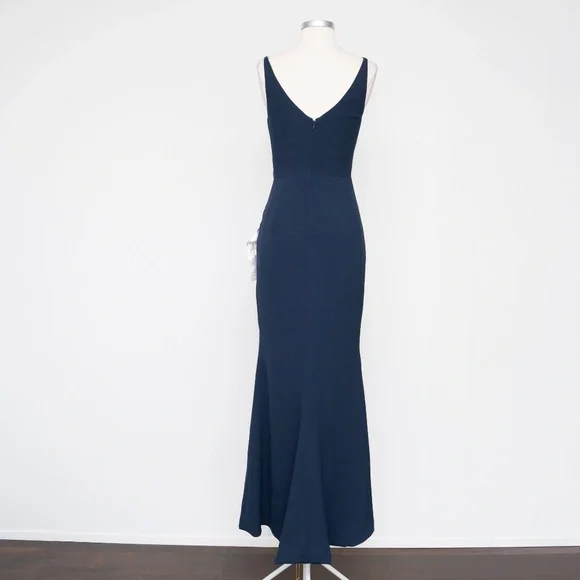 strapless open back dress Rent Dress The Population Navy Jordan Dress